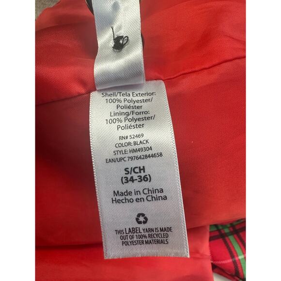 Ugly Christmas Sport Coat Jacket Blazer Bows Plaid Black Red Men's Small (34-36) - Picture 8 of 9